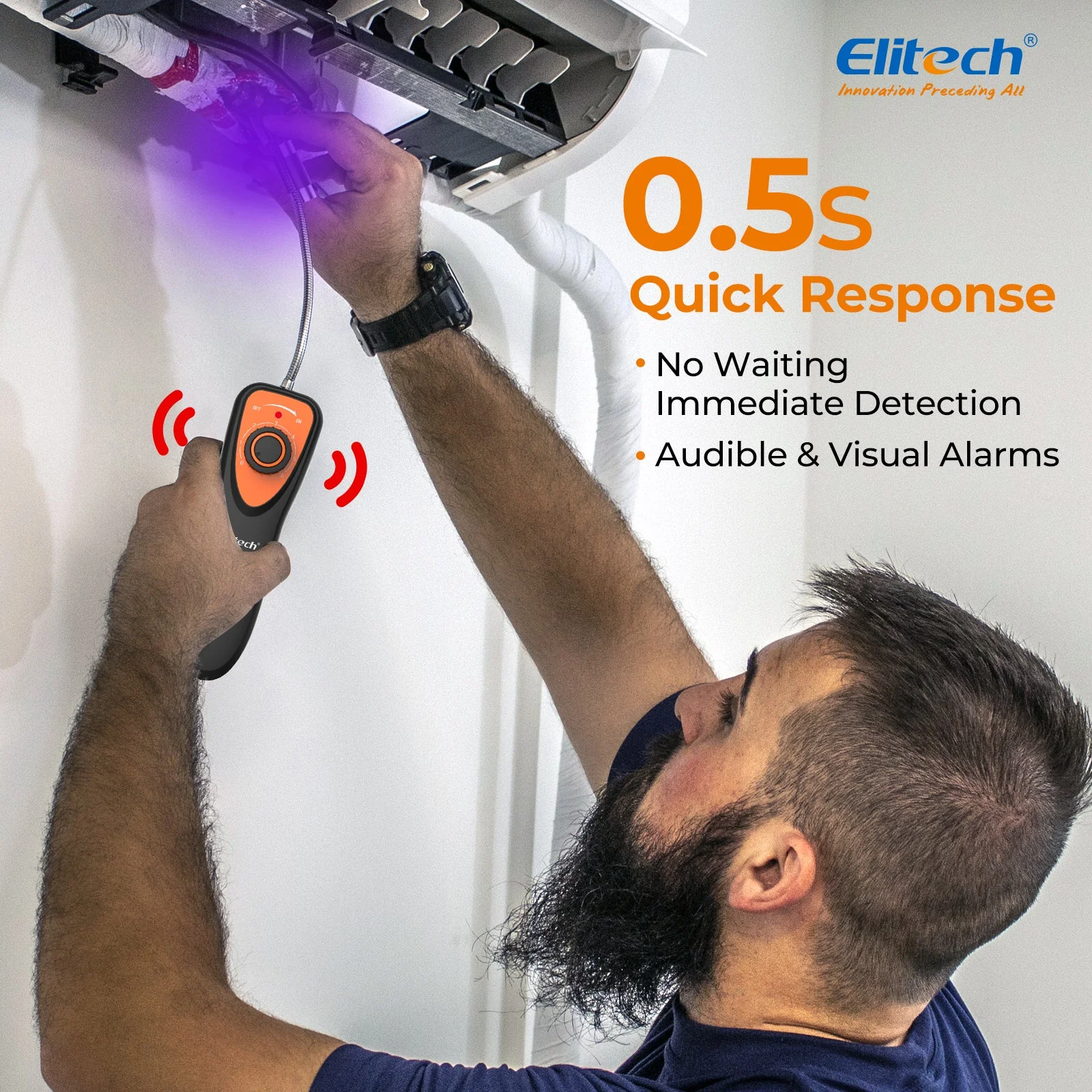 Elitech Refrigerant Leak Detector, CLD-100 Freon Leak Detector Car HVAC Halogen Refrigerant Leak Detector CFCs HCFCs HFCs - Image 3