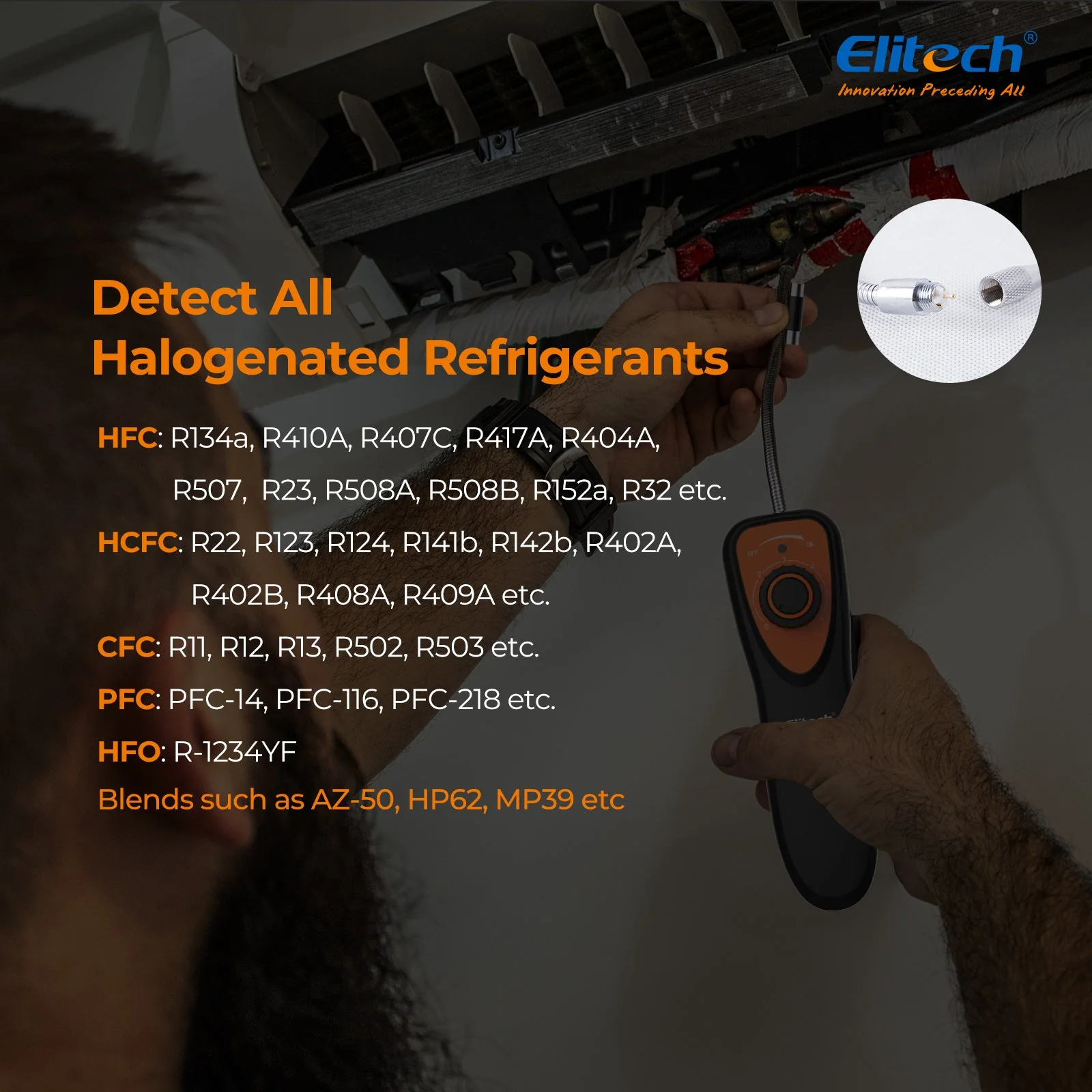 Elitech Refrigerant Leak Detector, CLD-100 Freon Leak Detector Car HVAC Halogen Refrigerant Leak Detector CFCs HCFCs HFCs - Image 4