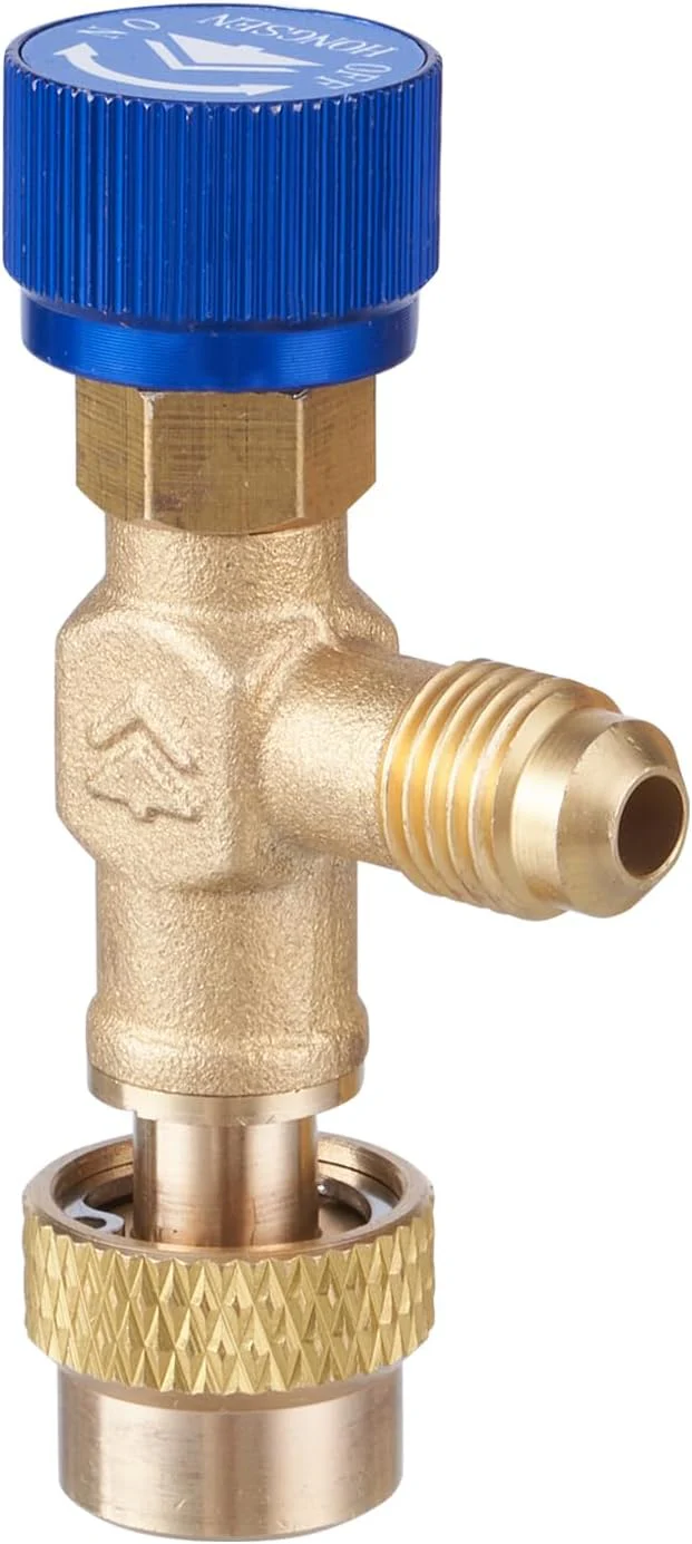 Elitech Safety Valve Refrigerant Charging Valve Brass Liquid Safety Valve for R134a R22 R407 R404 1/4in Male1/4in Female Air Conditioner Manifold - Image 4