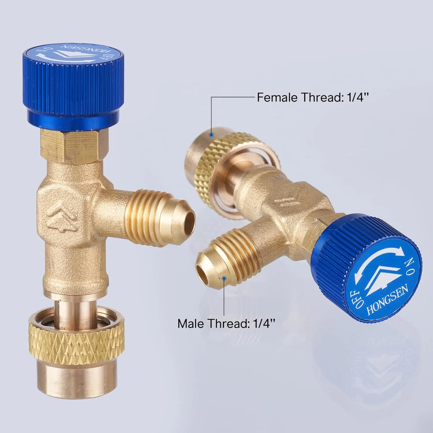 Elitech Safety Valve Refrigerant Charging Valve Brass Liquid Safety Valve for R134a R22 R407 R404 1/4in Male1/4in Female Air Conditioner Manifold - Image 5