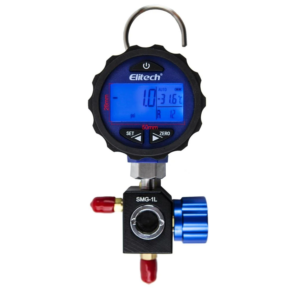 Elitech SMG-1L Refrigeration HVAC Digital Pressure Gauge for 87+ Refrigerants with Backlight -14.5-500 PSI - Image 3
