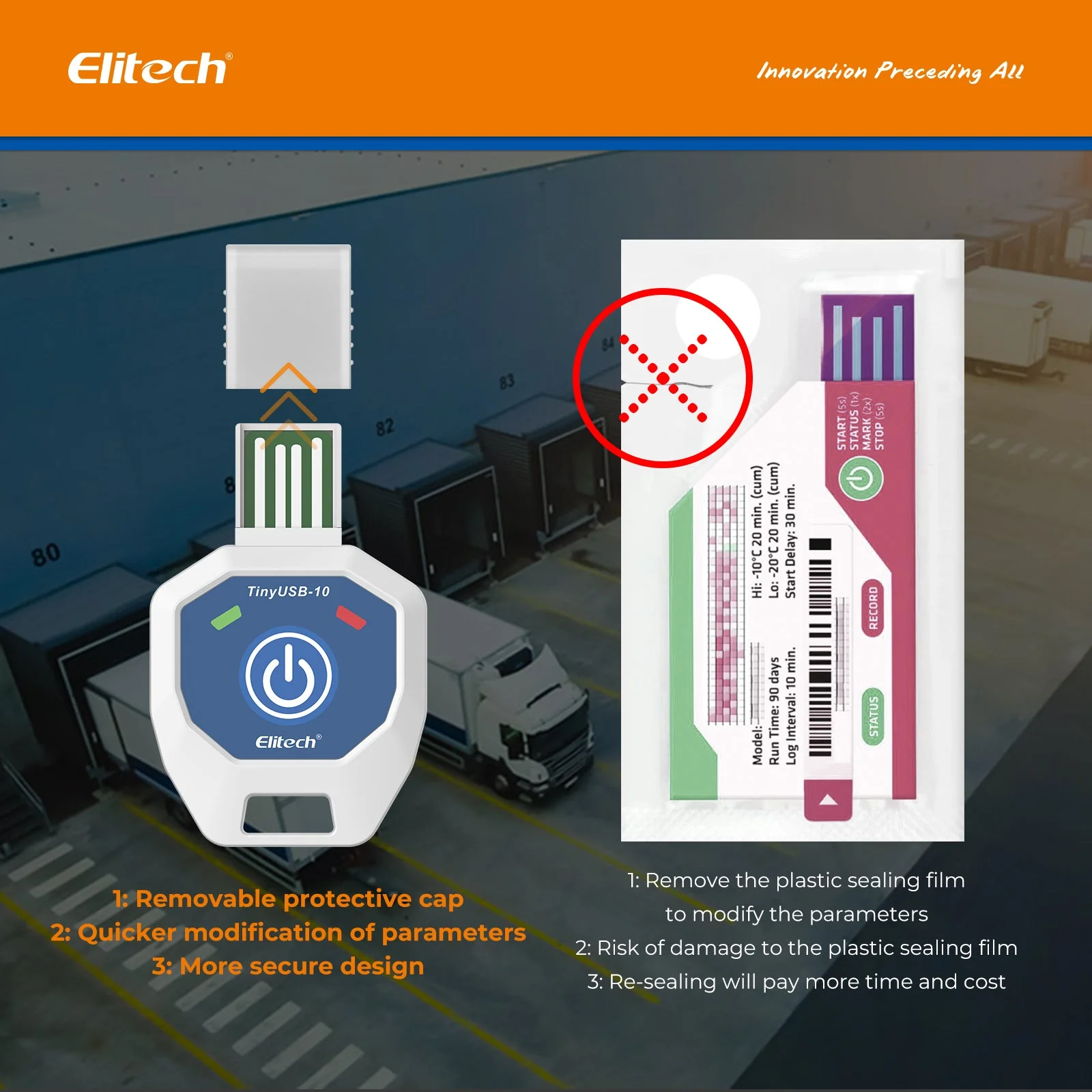 Elitech TinyUSB Single-Use Temperature Recorder Data Logger, TinyUSB-10,-10℃-40℃/14℉-104℉ - Image 4