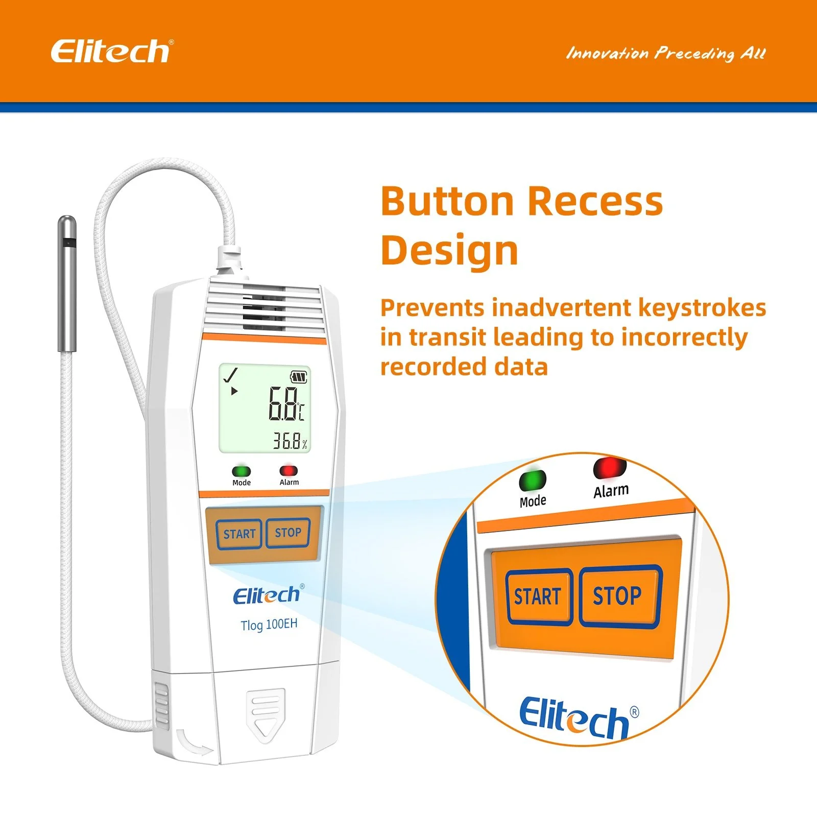 Elitech Tlog 100EH Reusable Temperature Humidity Data Logger -40°F to 185°F - Image 5