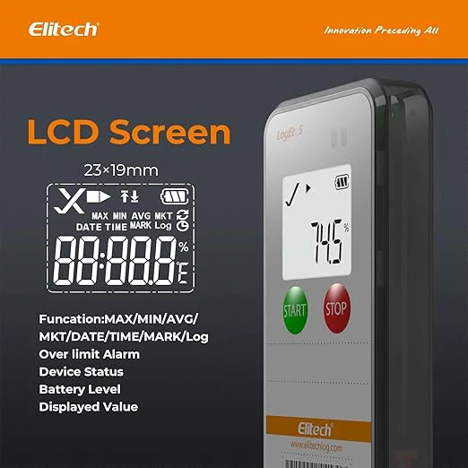 Elitech USB Digital Data Logger with Temperature Humidity External Probe Reusable Recorder with Shadow Data 32000 Points, Auto PDF/CSV Report, for Windows/MacOS, Refrigerator Thermometer LogEt5THE - Image 3