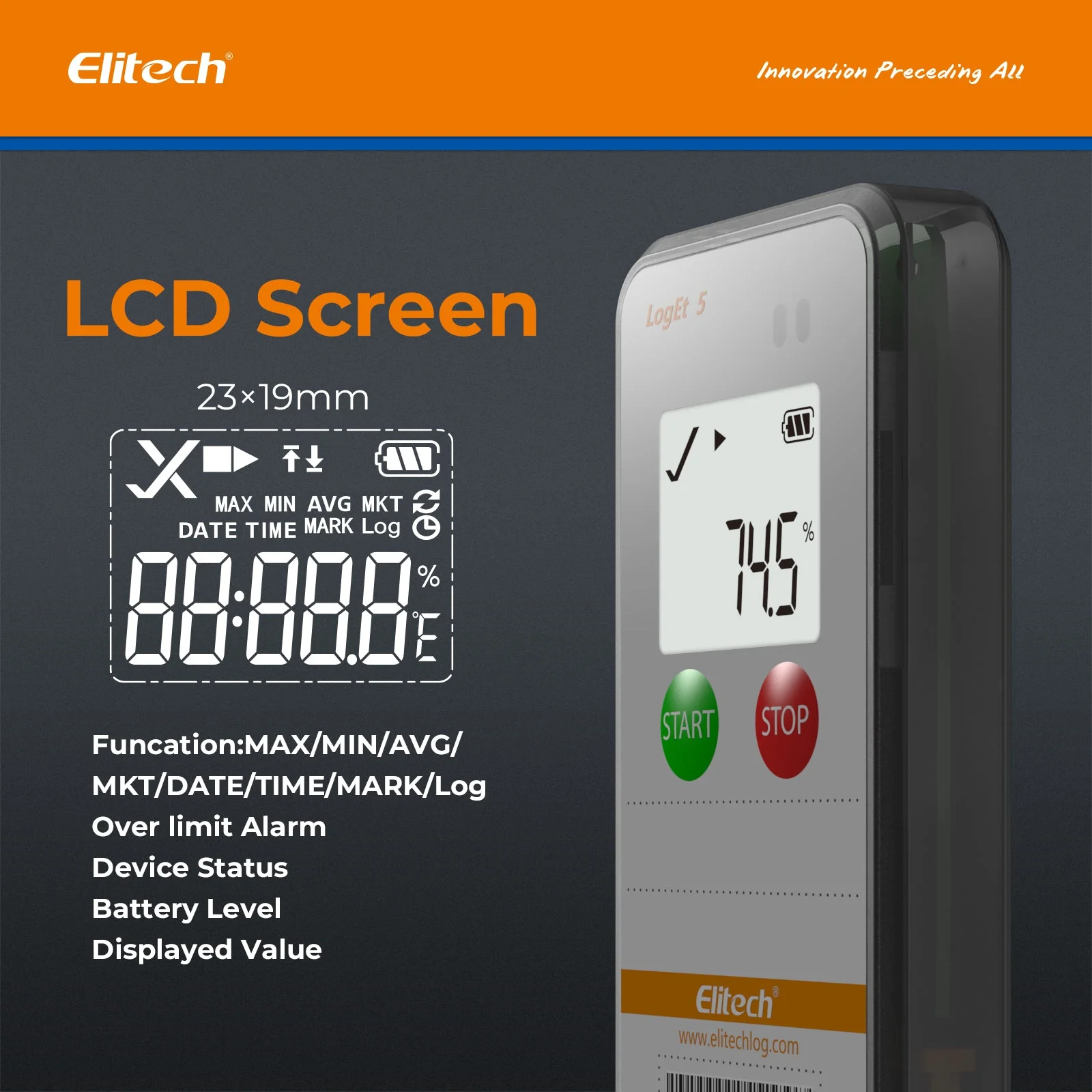 Elitech USB Digital Temperature Data Logger with External Probe Reusable Recorder with Shadow Data 32000 Points , Auto PDF/ CSV Report, for Windows/MacOS, Refrigerator Thermometer LogEt5TE - Image 4
