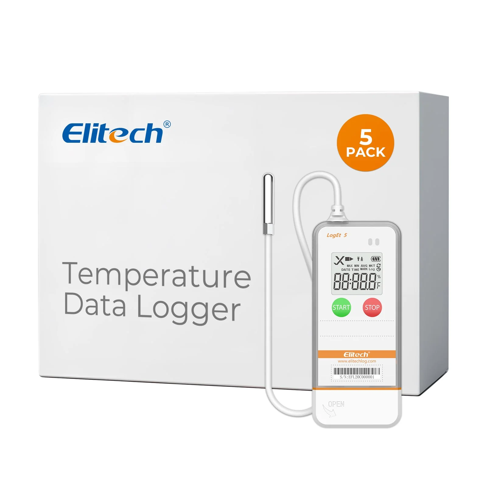 Elitech USB Digital Temperature Data Logger with External Probe Reusable Recorder with Shadow Data 32000 Points , Auto PDF/ CSV Report, for Windows/MacOS, Refrigerator Thermometer LogEt5TE - Image 9