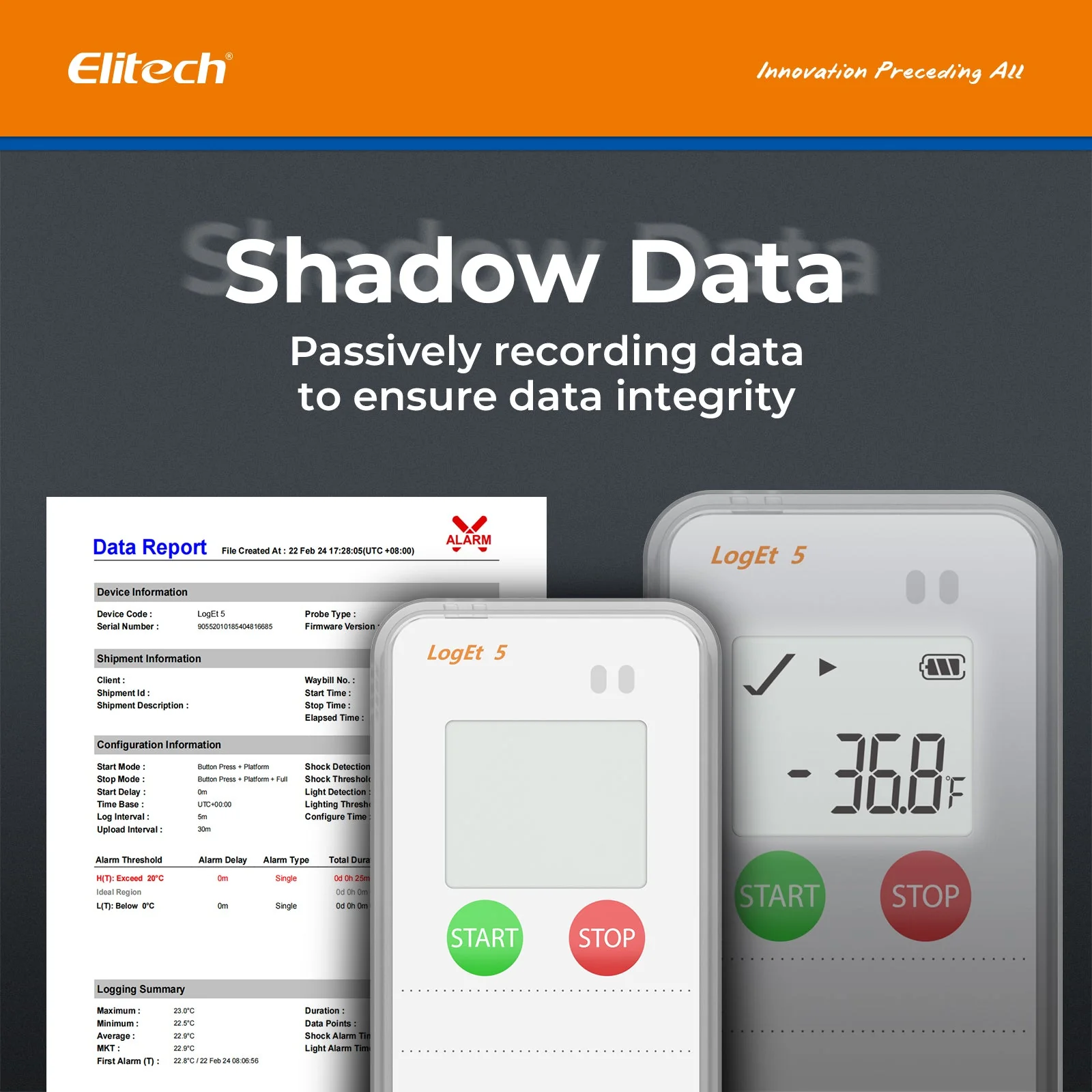 Elitech USB Digital Temperature Humidity Data Logger with Shadow Data Reusable Recorder 32000 Points , Auto PDF/ CSV Report, for Windows/MacOS, Refrigerator Thermometer LogEt5TH - Image 3