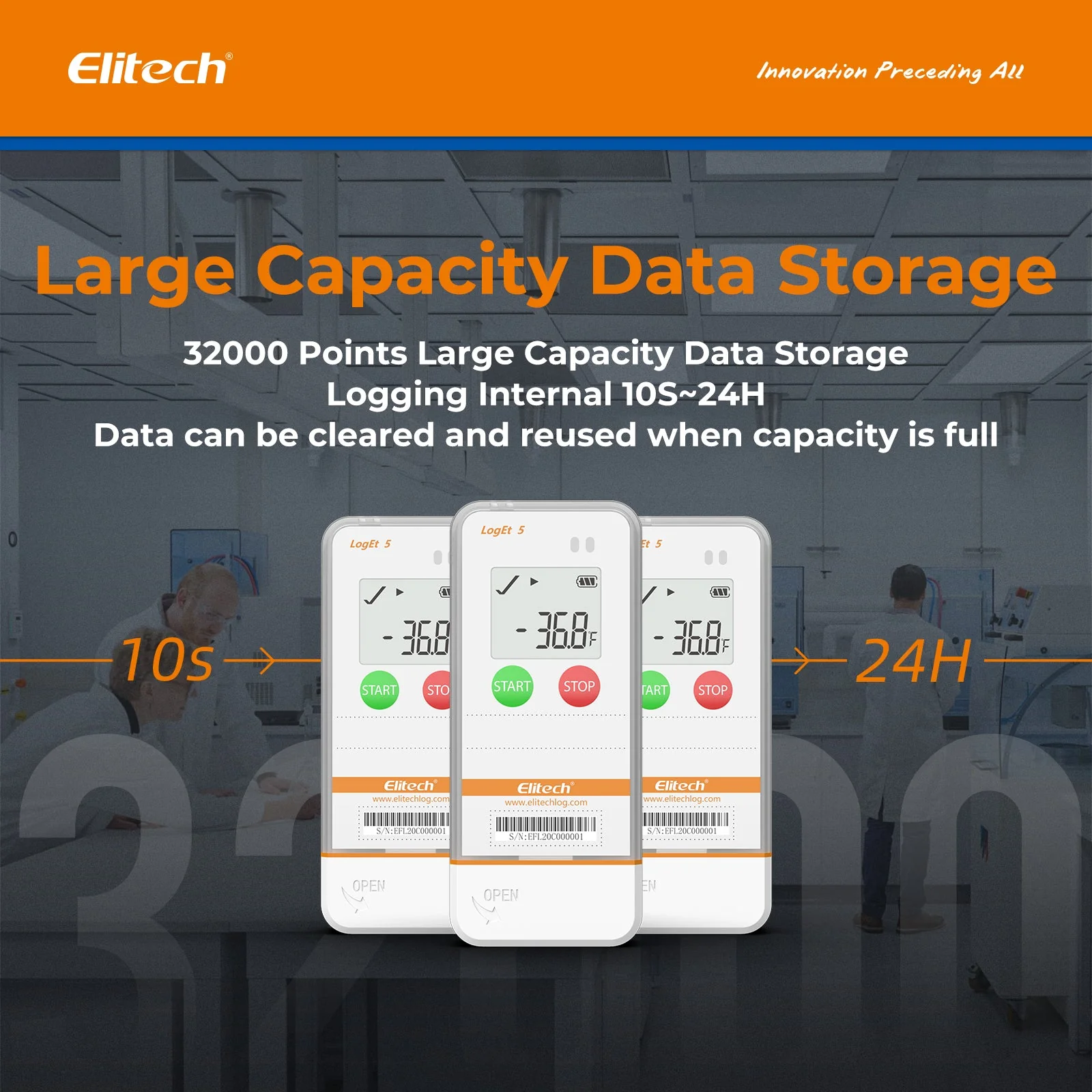 Elitech USB Digital Temperature Humidity Data Logger with Shadow Data Reusable Recorder 32000 Points , Auto PDF/ CSV Report, for Windows/MacOS, Refrigerator Thermometer LogEt5TH - Image 6