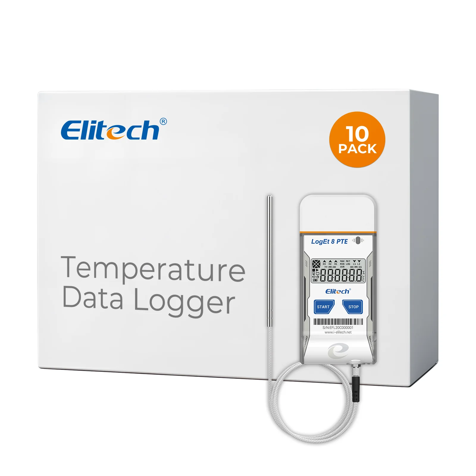 Elitech USB Temperature Data Logger Reusable Temperature Recorder Refrigerator Thermometer High Accuracy External Temperature Sensor, Auto PDF Report USB Port 32000 Points LogEt 8 PTE, -85～150℃ - Image 10