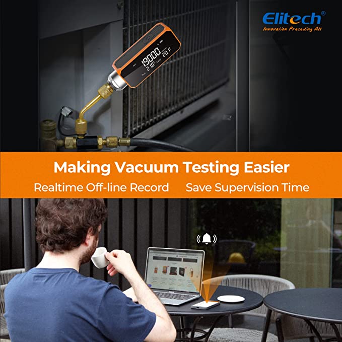 Elitech Vacuum Microns Digital Microns Gauge HVAC Refrigerant Vacuum Tester 1/4",  VGW-Mini - Image 4