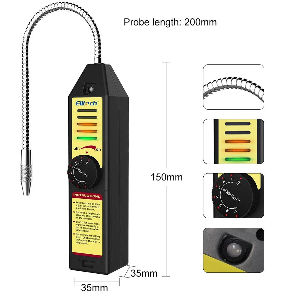 Elitech WJL-6000S Refrigerant Leak Detector HVAC Air Condition High Accuracy - Image 3