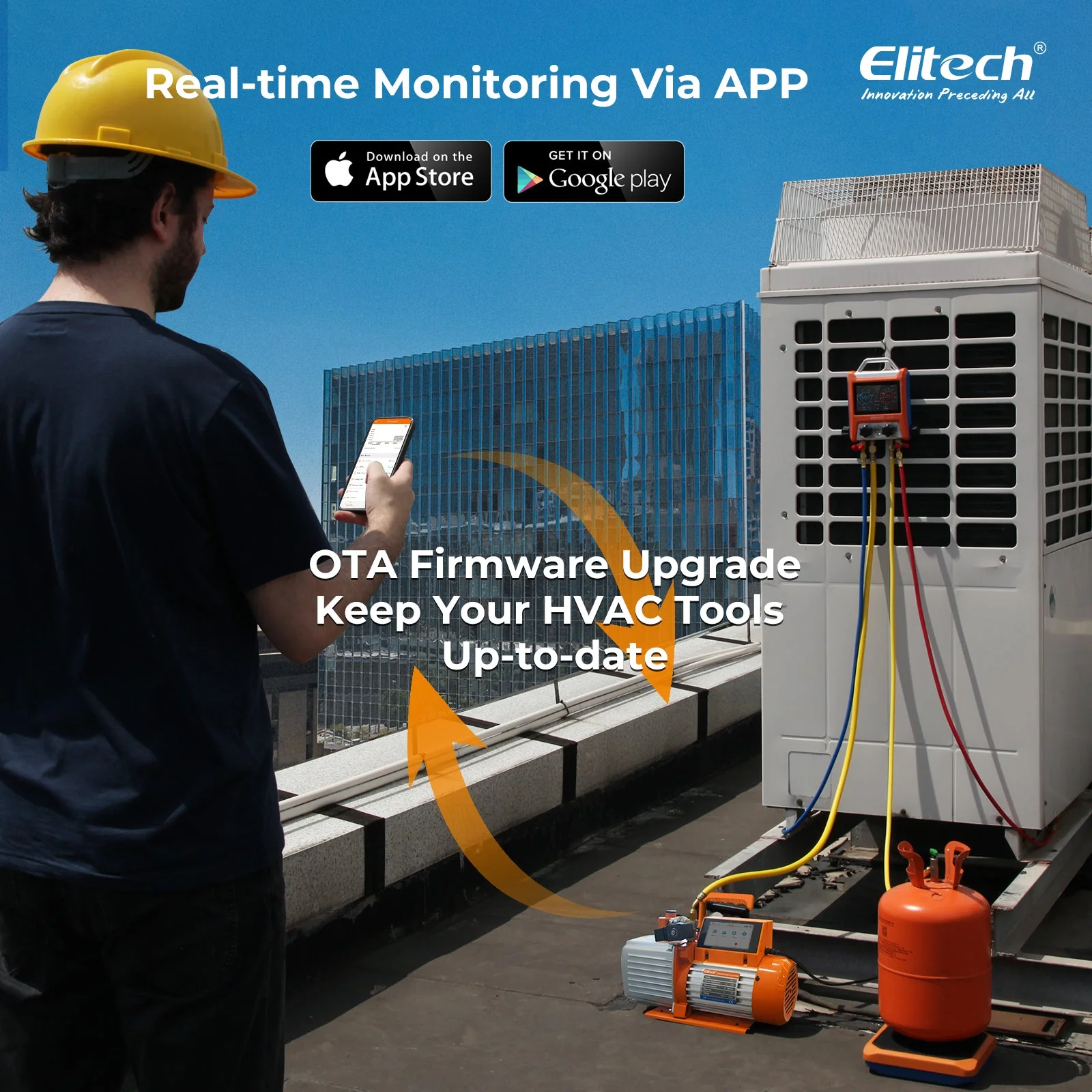 Elitech SVP-12 Intelligent HVAC 1HP Vacuum Pump 12 CFM 2 Stage with Touch Screen - Image 6
