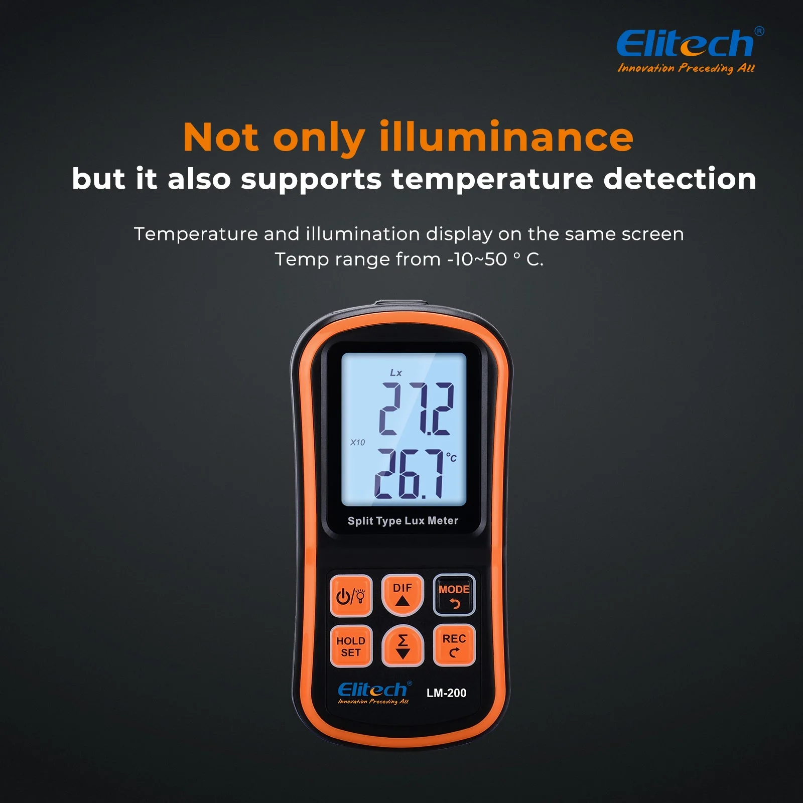 Light Meter Digital Illuminance Meter Handheld Ambient Temperature Measurer, Range up to 200,000 Lux，Ambient Temperature - Image 9
