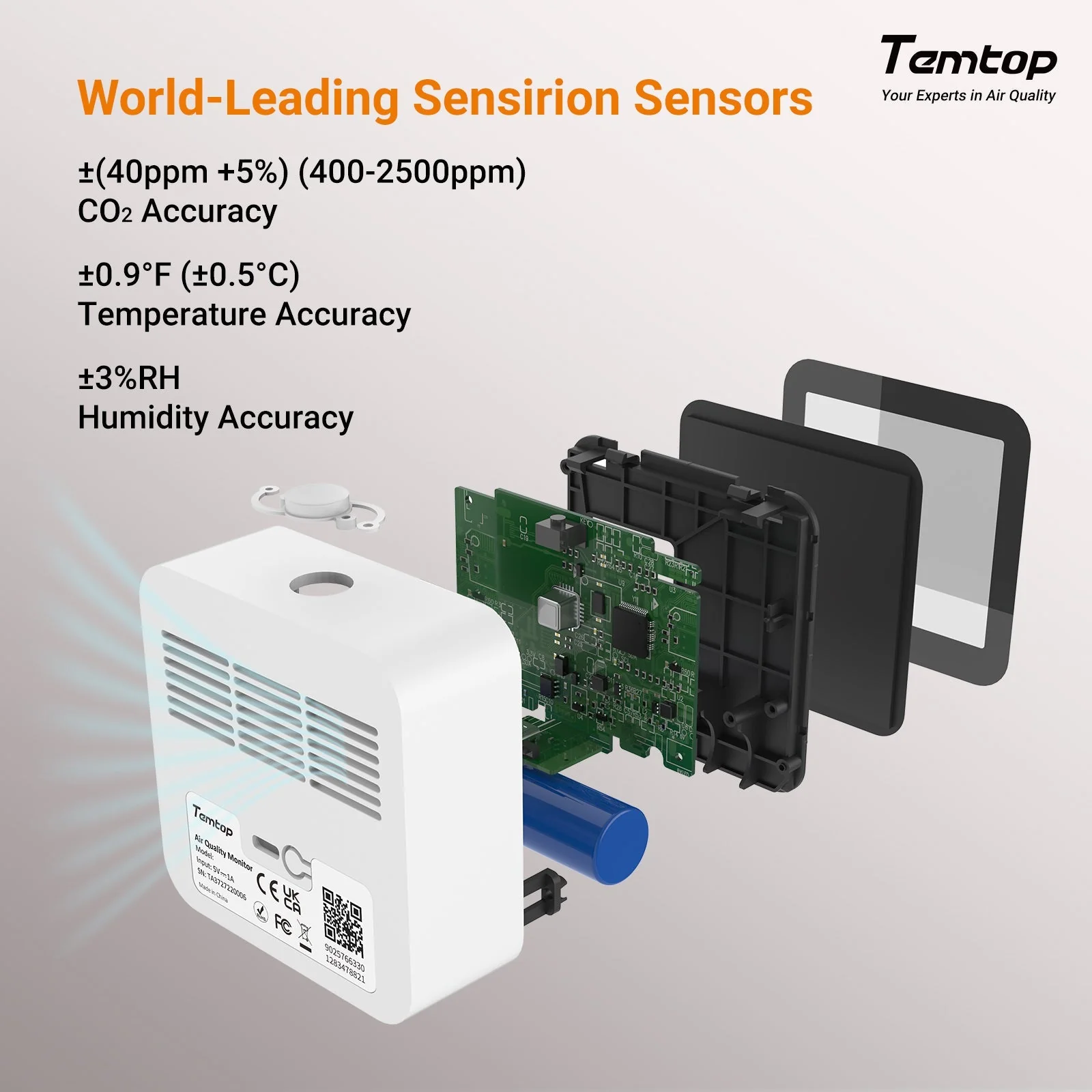 Temtop C10 2nd E-Ink Display CO2 Monitor Indoor Air Quality Monitor for CO2, Temperature and Humidity with App and Data History - Image 10