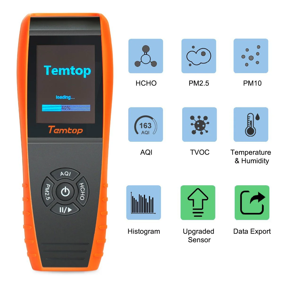 Temtop LKC-1000S+ 2nd AQI Monitor Professional PM2.5 PM10 HCHO TVOC Air Quality Detector Data Export - Image 3