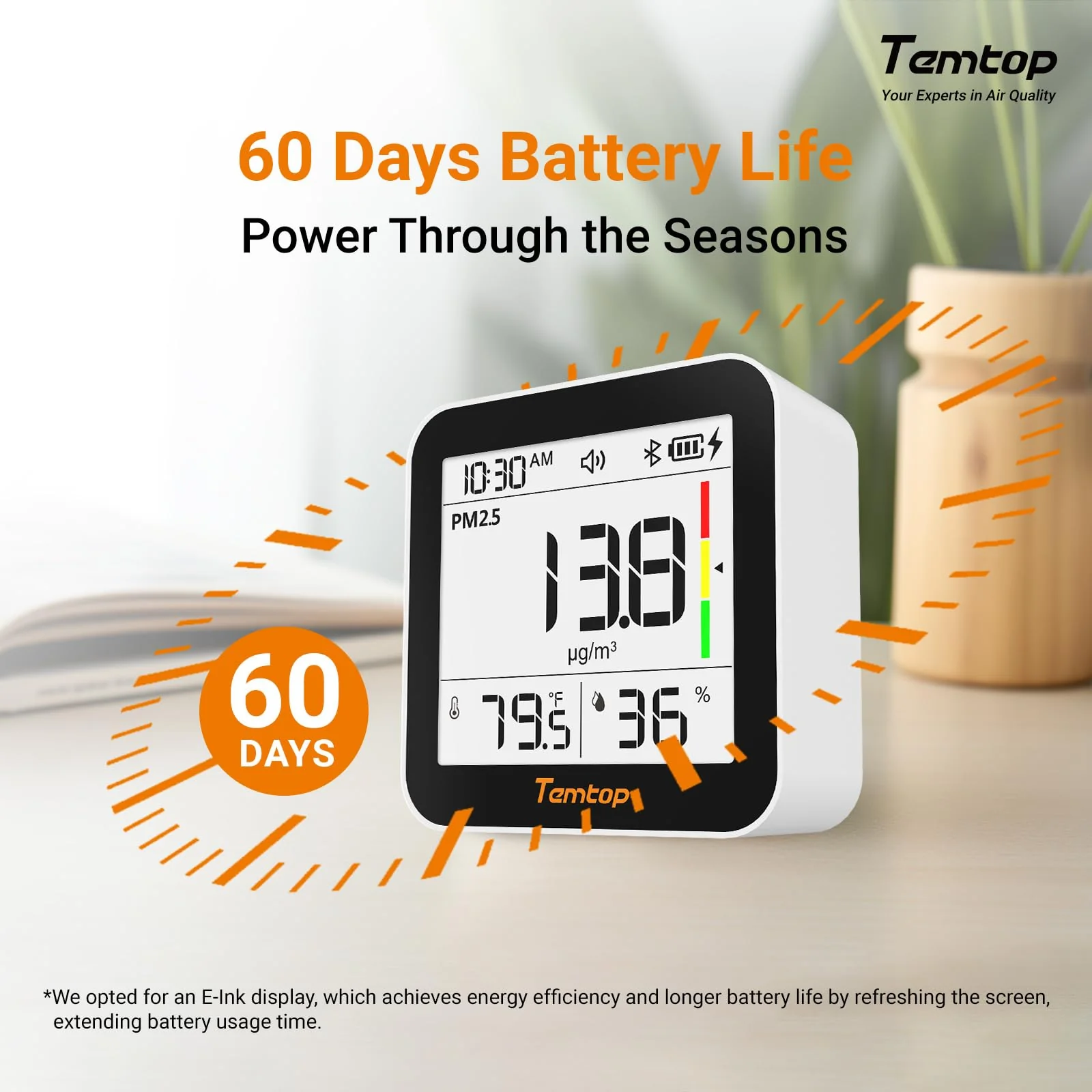 Temtop M10+ Smart Indoor Air Quality Monitor for CO2, AQI, PM2.5, VOC Temperature & Humidity with App - Image 3