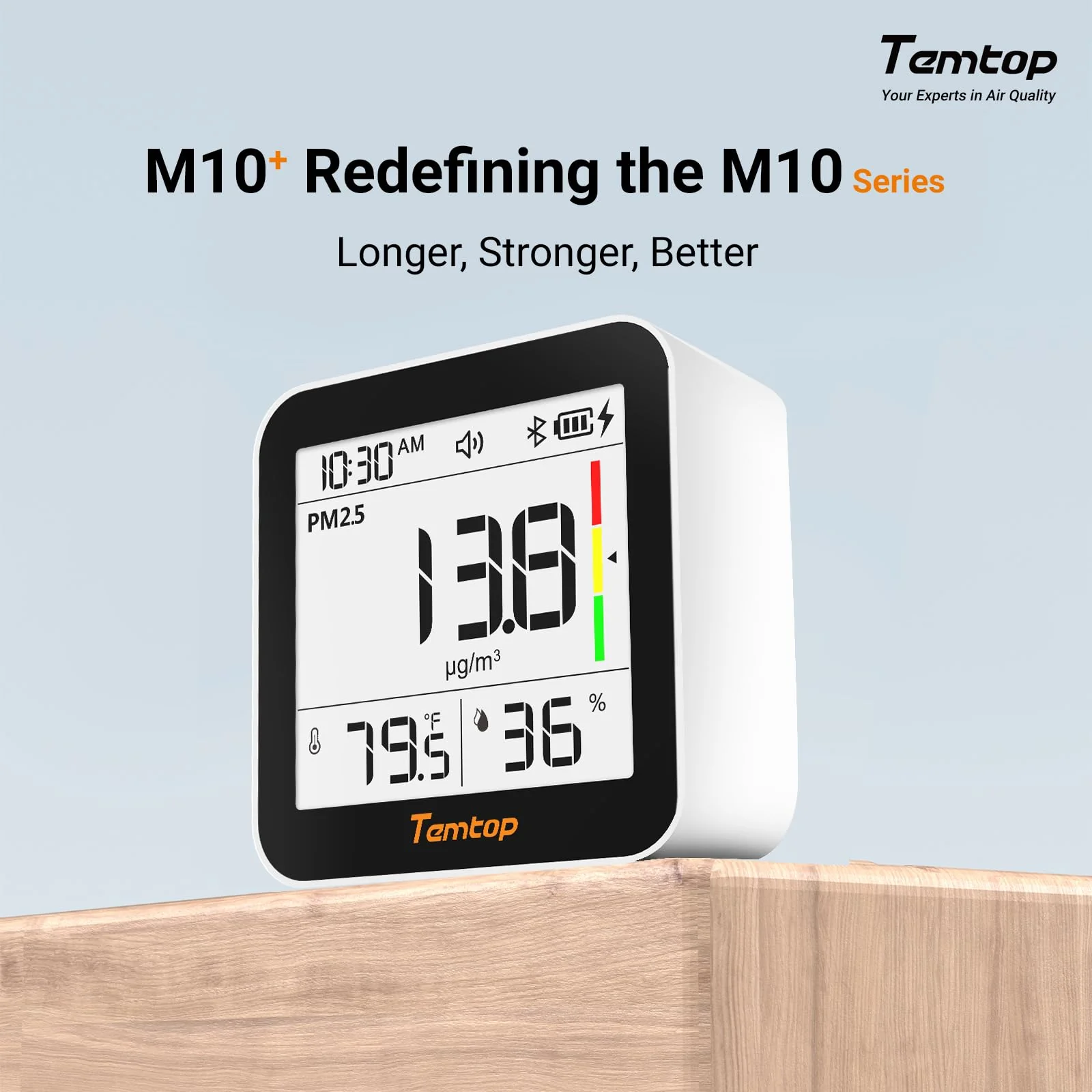 Temtop M10+ Smart Indoor Air Quality Monitor for CO2, AQI, PM2.5, VOC Temperature & Humidity with App - Image 7