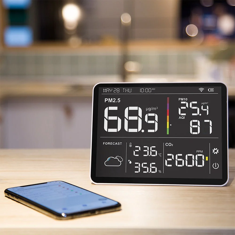 Temtop M100 Indoor CO2 Meter & Air Quality Monitor 8 in 1 Integrated Sensor - Image 7