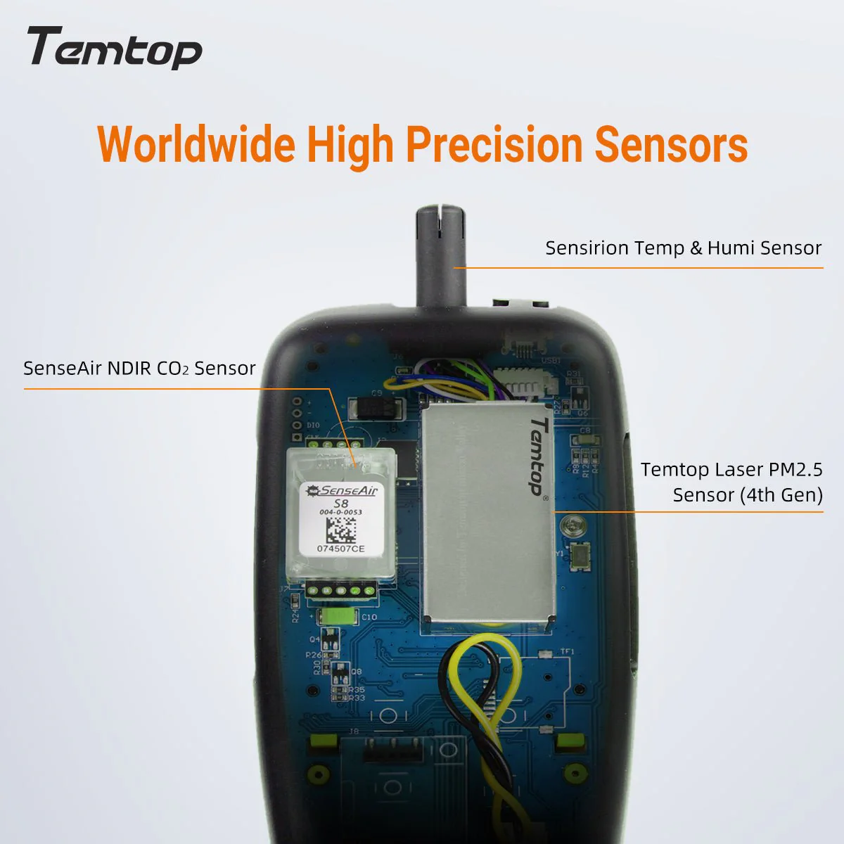 Temtop M2000C 2nd Generation Air Quality Monitor PM2.5 PM10 CO2 Data Export Audio Alarm Easy Calibration - Image 5