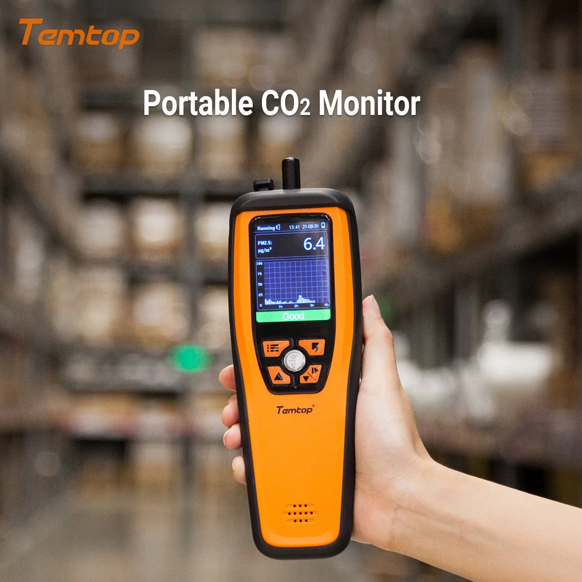 Temtop M2000C 2nd Generation Air Quality Monitor PM2.5 PM10 CO2 Data Export Audio Alarm Easy Calibration - Image 8