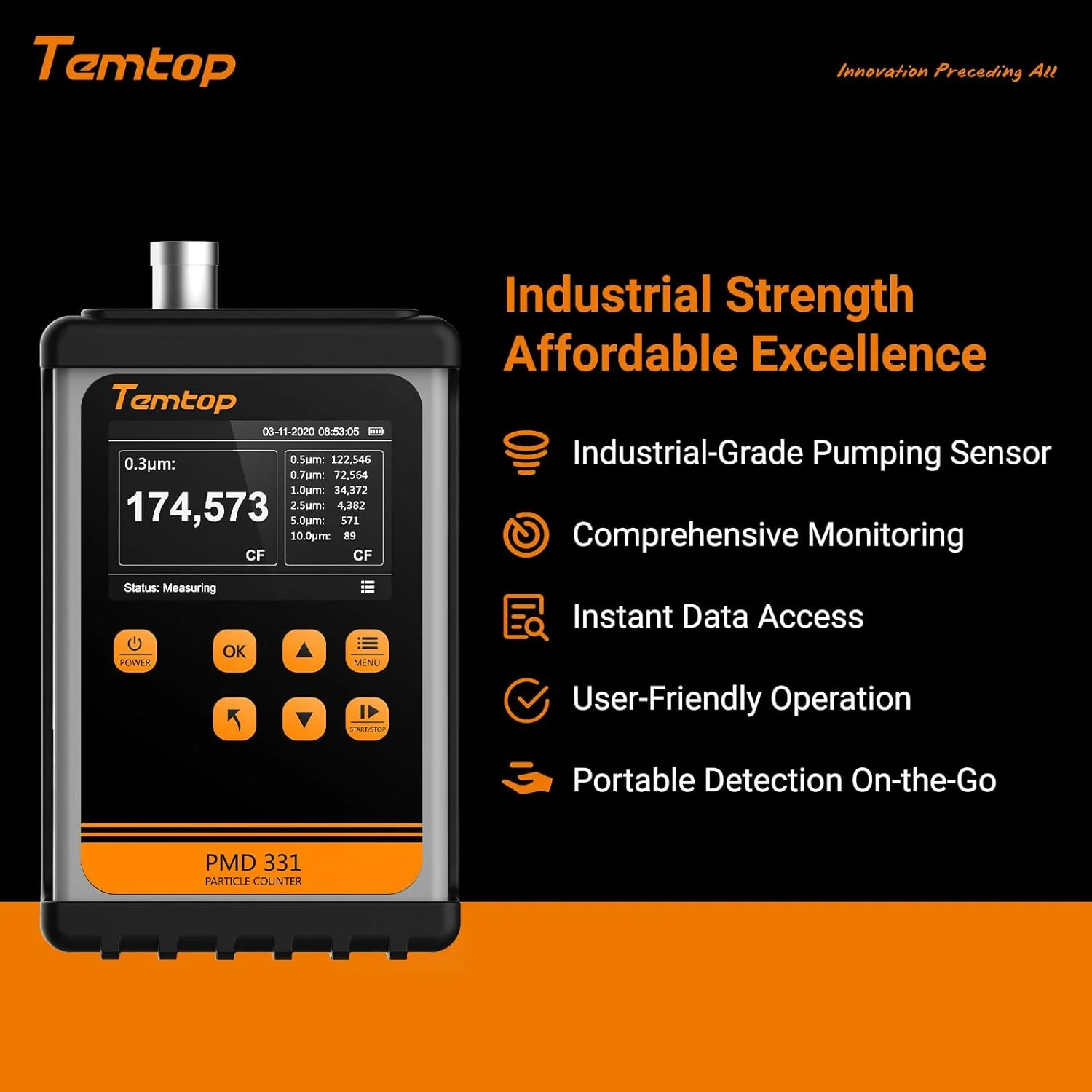 Temtop Innovative Handheld Particle Counter for Air Quality Measurement Conform to ISO Standard PMD 331 - Image 5