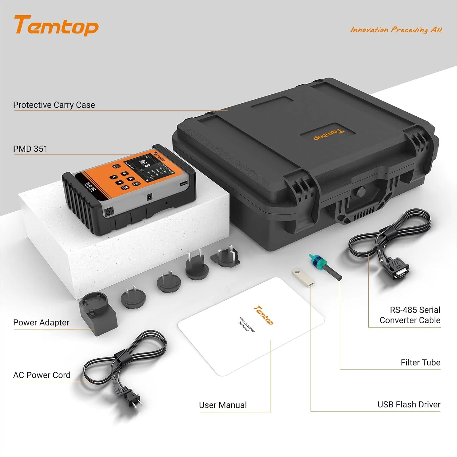 Temtop Handheld Particle Counter Particulate Meter for PM1.0/PM2.5/PM4.0/PM10/TSP PMD 351 - Image 10