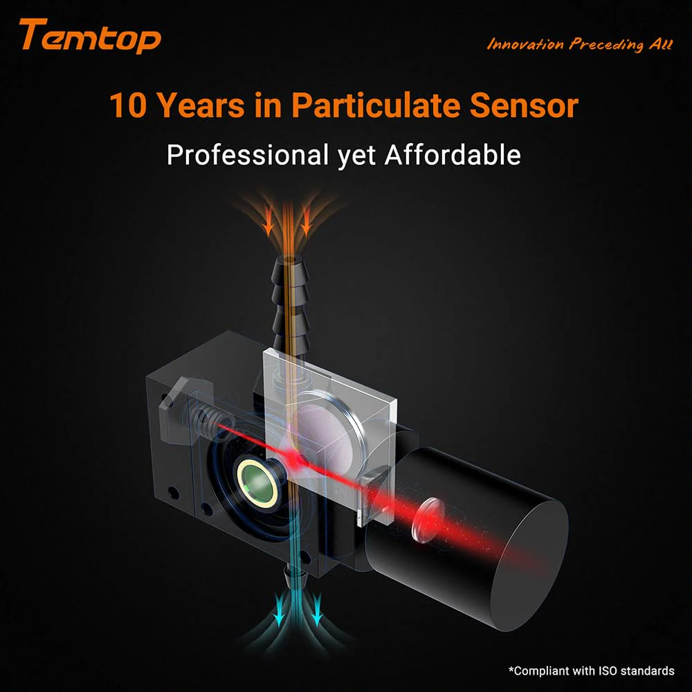 Temtop Handheld Particle Counter Particulate Meter for PM1.0/PM2.5/PM4.0/PM10/TSP PMD 351 - Image 9